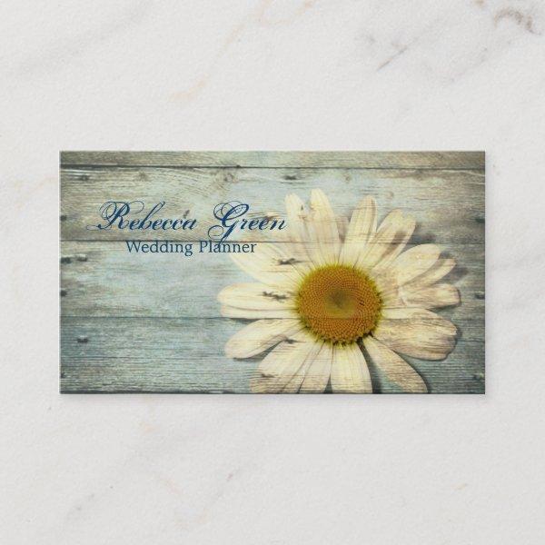 aqua blue barn wood white daisy florist