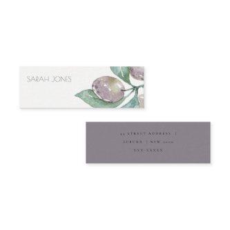 AQUA BLUE GREEN WATERCOLOUR FOLIAGE OLIVE ADDRESS MINI