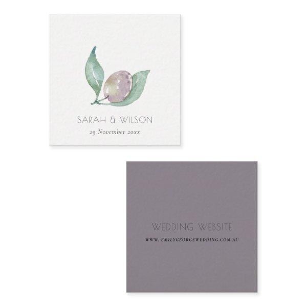 AQUA BLUE GREEN WATERCOLOUR FOLIAGE OLIVE WEDDING SQUARE