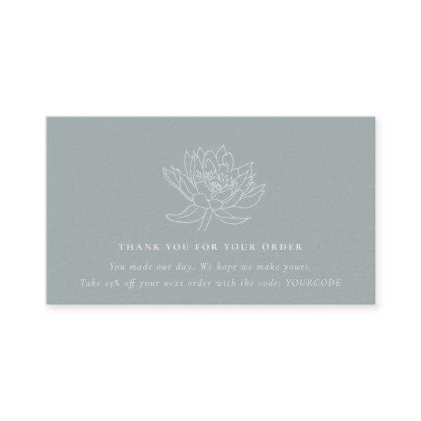 AQUA BLUE TEAL LOTUS FLORA LOGO SHOPPING THANK YOU