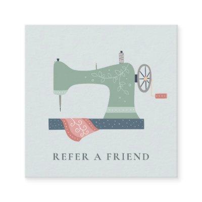 AQUA GREEN PEACH PINK SEWING MACHINE REFER FRIEND SQUARE