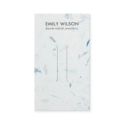 AQUA PETAL HANDMADE PAPER  HAIR CLIP DISPLAY CARD