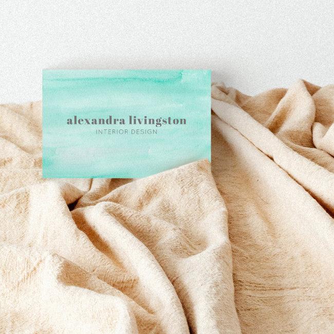 Aqua Seafoam Green Abstract Watercolor QR Code
