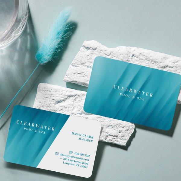 Aqua Teal Blue Water Ripple Pool & Spa