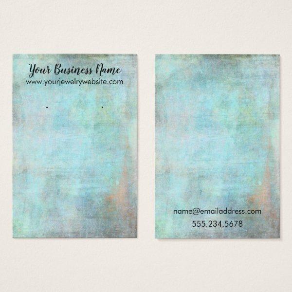 Aqua Vintage Grunge Earring Holder Display Cards