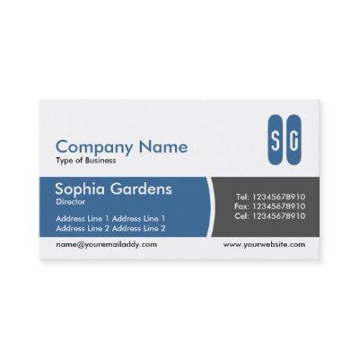 Arc Divided Band Blue and Dark Gray - Initials