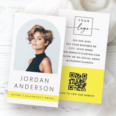 Arch photo modern minimal yellow QR logo