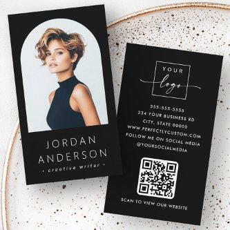 Arch photo modern minimalist QR code logo black