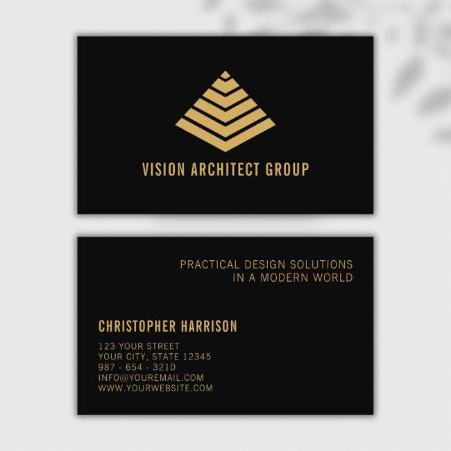 Architect Modern Minimal Black Gold Pyramid