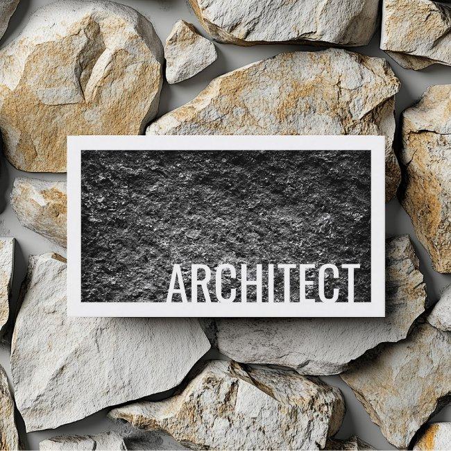 Architect Rough Cement Wall White Border Card