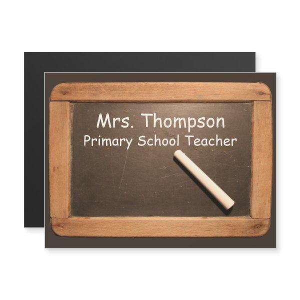 Ardoise Vintage School Slate Chalk Magnetic Card