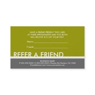 Army green gray simple refer a friend cards