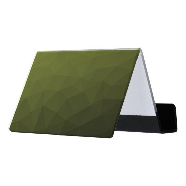Army green olive gradient geometric mesh pattern desk  holder