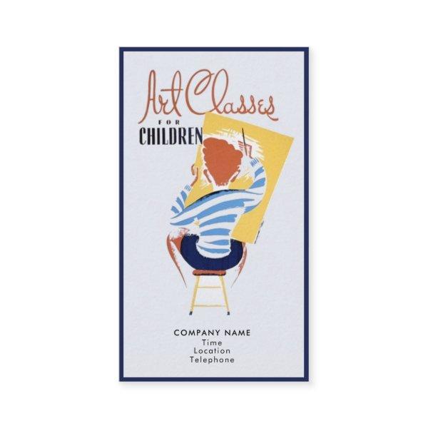 Art Classes for Children Vintage Retro Promo