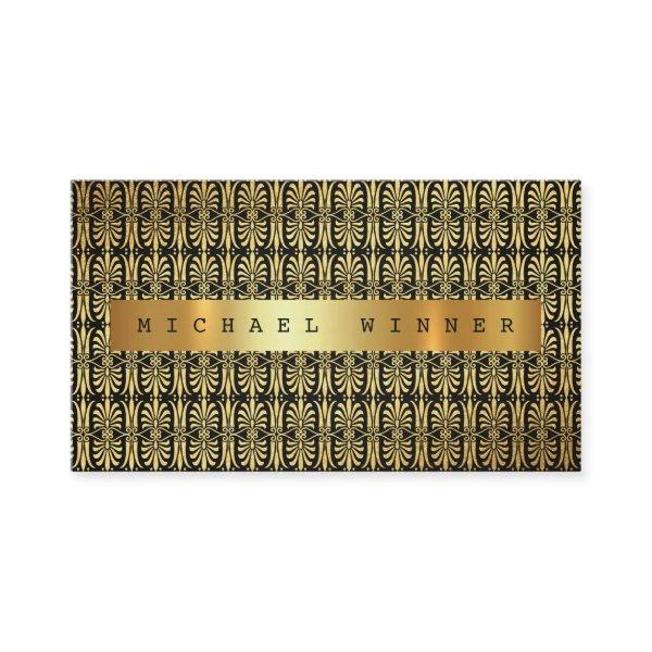 Art Deco Black Glam Ornament Vip Golden Foil