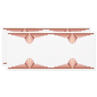 Art deco elements in a rose gold palette menu