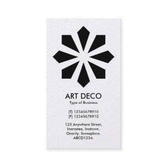 Art Deco Flower Star - White front, Black Back