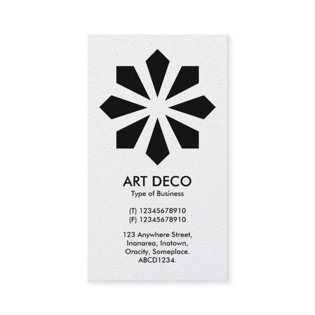 Art Deco Flower Star - White front, Black Back