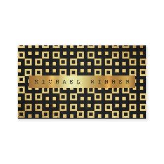 Art Deco Geometric Ornament Vip Golden Blue Foil