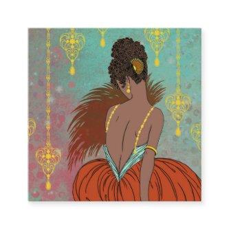Art Deco Lady with Jewels - BIANCA: Vintage Summer Square