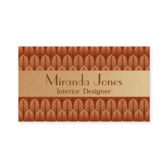 Art Deco Pattern, Copper and Rust Brown