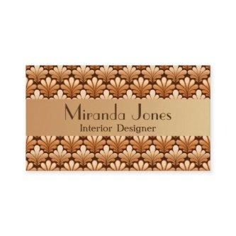 Art Deco Shell Pattern, Copper & Chocolate Brown