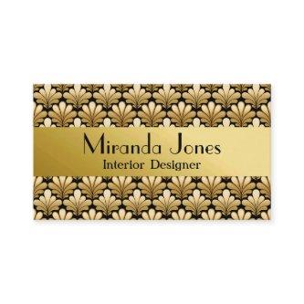 Art Deco Shell Pattern, Gold and Black