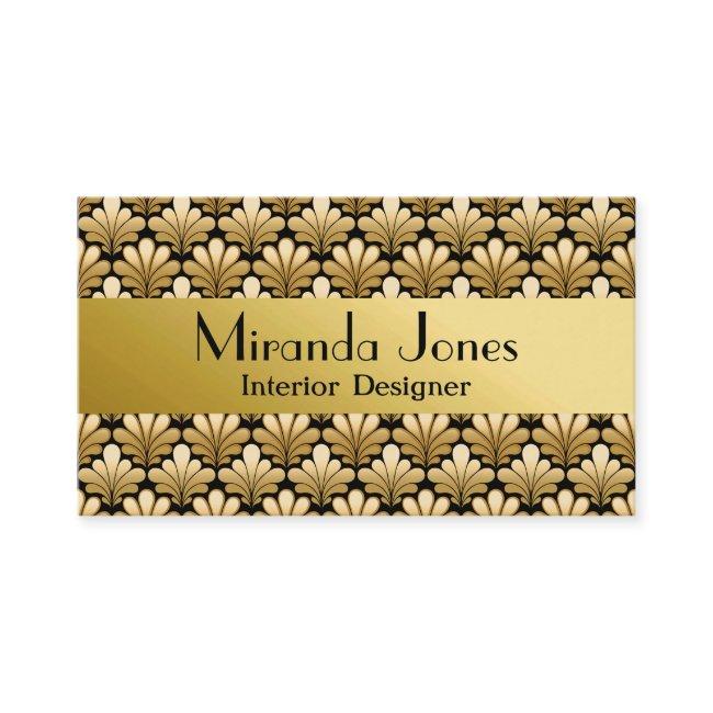 Art Deco Shell Pattern, Gold and Black