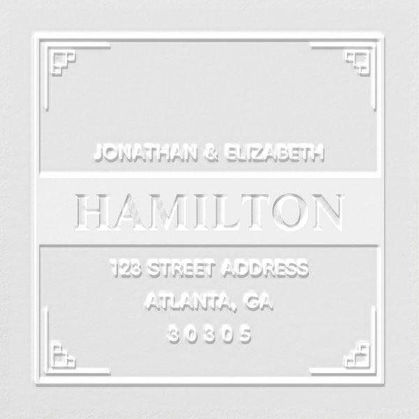 Art Deco Square Address Embosser