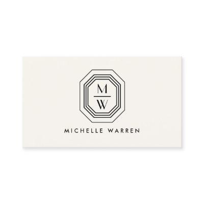 Art Deco Stacked Monogram Logo  on Ivory