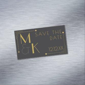 Art Deco Style 1920 Black Gold Save the Dates  Magnet