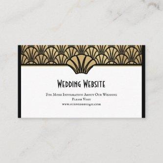 Art Deco Wedding Website Information Black Gold