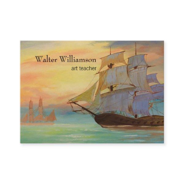 Art Teacher, Fine Art Sunset Sailing Ships