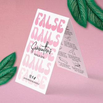 Artificial Fake Nails Care Instructions Retro Pink