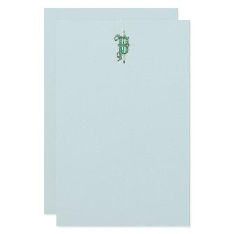 Artisan Monogram P Green Garden Felt Stationery