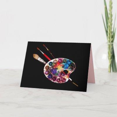 ARTIST COLOR PALETTE AND BRUSHES CARD