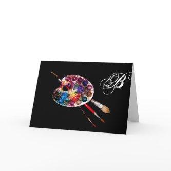 ARTIST COLOUR PALETTE MONOGRAM NOTE CARD