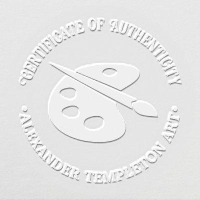 Artist Palette Certificate of Authenticity  Embosser