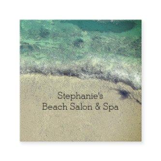 Artistic Beach Abstract Waves Coastal Salon Spa Square