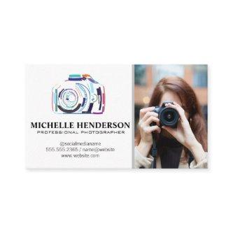 Artistic Camera Logo | Woman Holding Camera