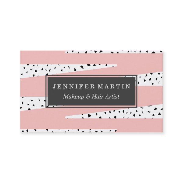 Artistic Chic Pink Zigzag & Abstract Triangles