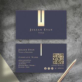 Artistic Elegant Detail Navy Blue and Gold