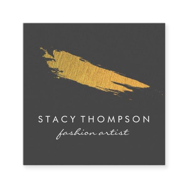 Artistic Faux Gold Brushed Pattern Square