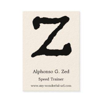 Artistic Letter "Z" Hand Lettered Style Initial
