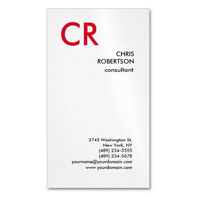 Artistic Monogram Black White Red  Magnet