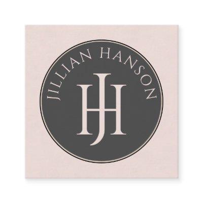 Artistic Monogram Blush Pink Calling Card