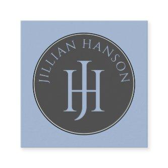 Artistic Monogram Sage Green Calling Card
