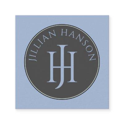 Artistic Monogram Sage Green Calling Card