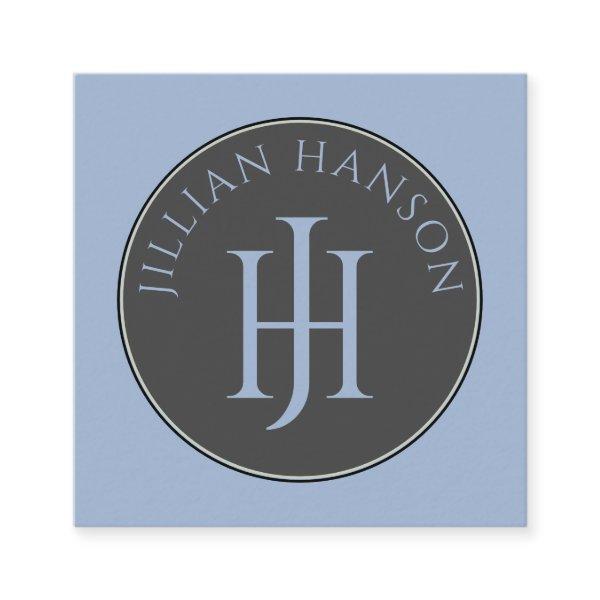 Artistic Monogram Sage Green Calling Card