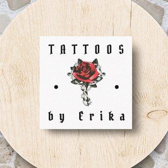 Artistic Rose Drawing Tattoo Artist Salon Dotted   Square